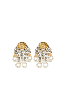 Charm Statement Earrings, 18k Yellow Gold & Sterling Silver